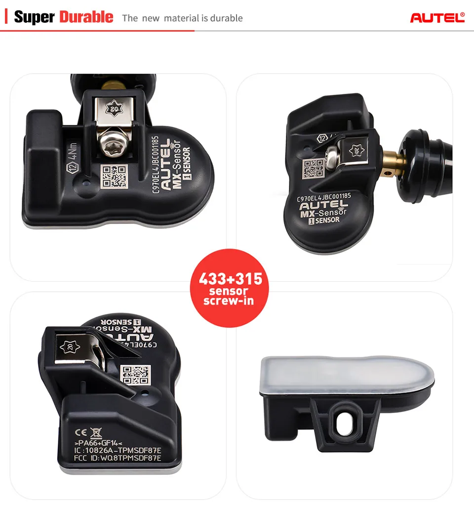 Autel MX Sensor 433MHz / 315MHz TPMS érzékelő / 4db-os csomag